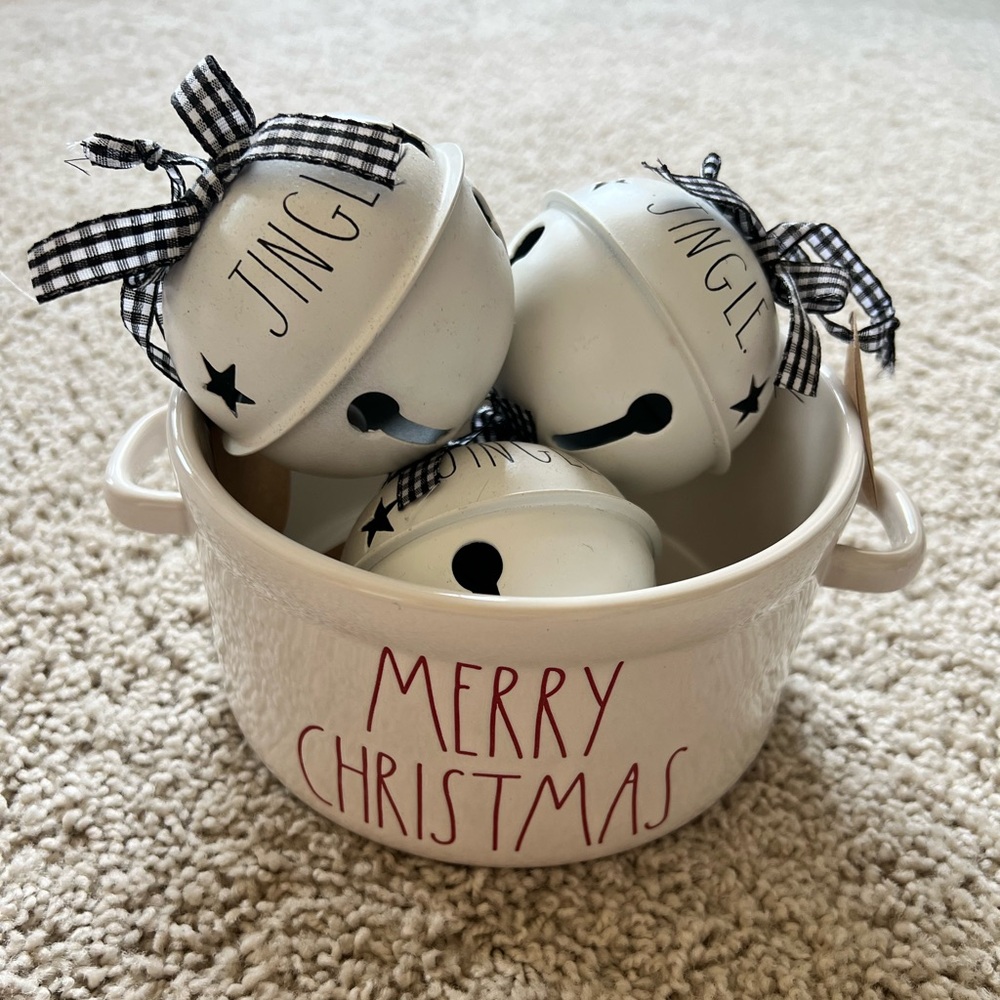 Rae Dunn Christmas Bowl with Jingle Bells